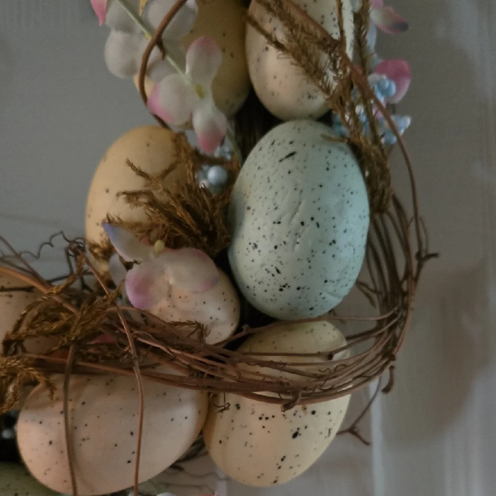 Easter Egg Wreath with Pastel Accents, **Blemish